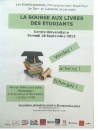 Bourse aux livres des étudiants. Le samedi 28 septembre 2013 à Montauban. Tarn-et-Garonne. 